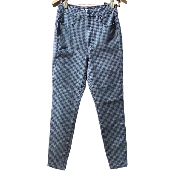 •AMERICAN EAGLE•BLACK/GRAY CHECKER CURVY HIGH-RISE JEGGING NEXT LEVEL STRETCH 6 - Picture 1 of 8